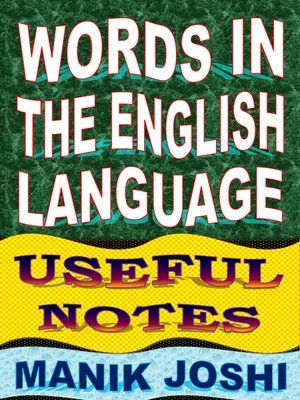 cover image of Words In the English Language